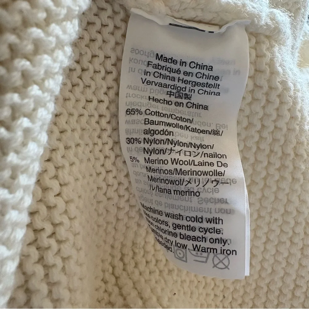 J.Crew Mercantile White Knit Sweater Crew Neck Womens size medium